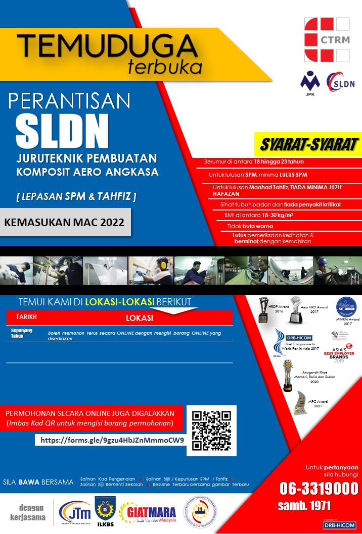 PELUANG KEMASUKAN KE PROGRAM PERANTISAN SLDN JURUTEKNIK PEMBUATAN KOMPOSIT AERO ANGKASA(MT-011-2:2014)